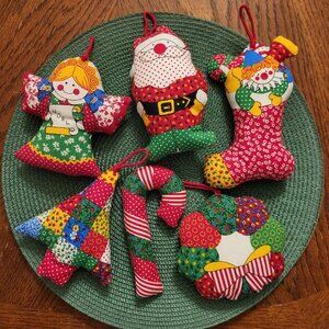 Cloth Christmas Tree Ornaments, 6